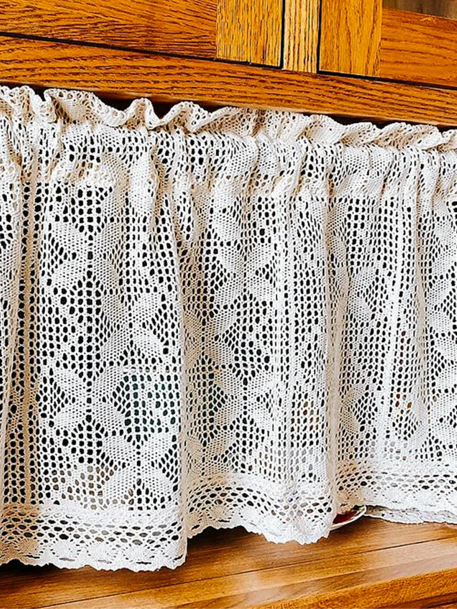 Тюль-кафе штора кружевная 120х45 цветы, изображение 14