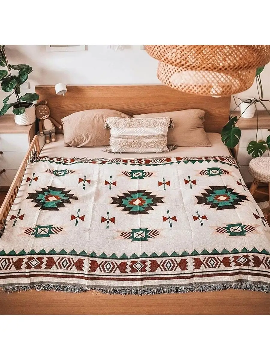 Плед вязаный на диван и кровать кресло 180x230 скандинавский, изображение 26