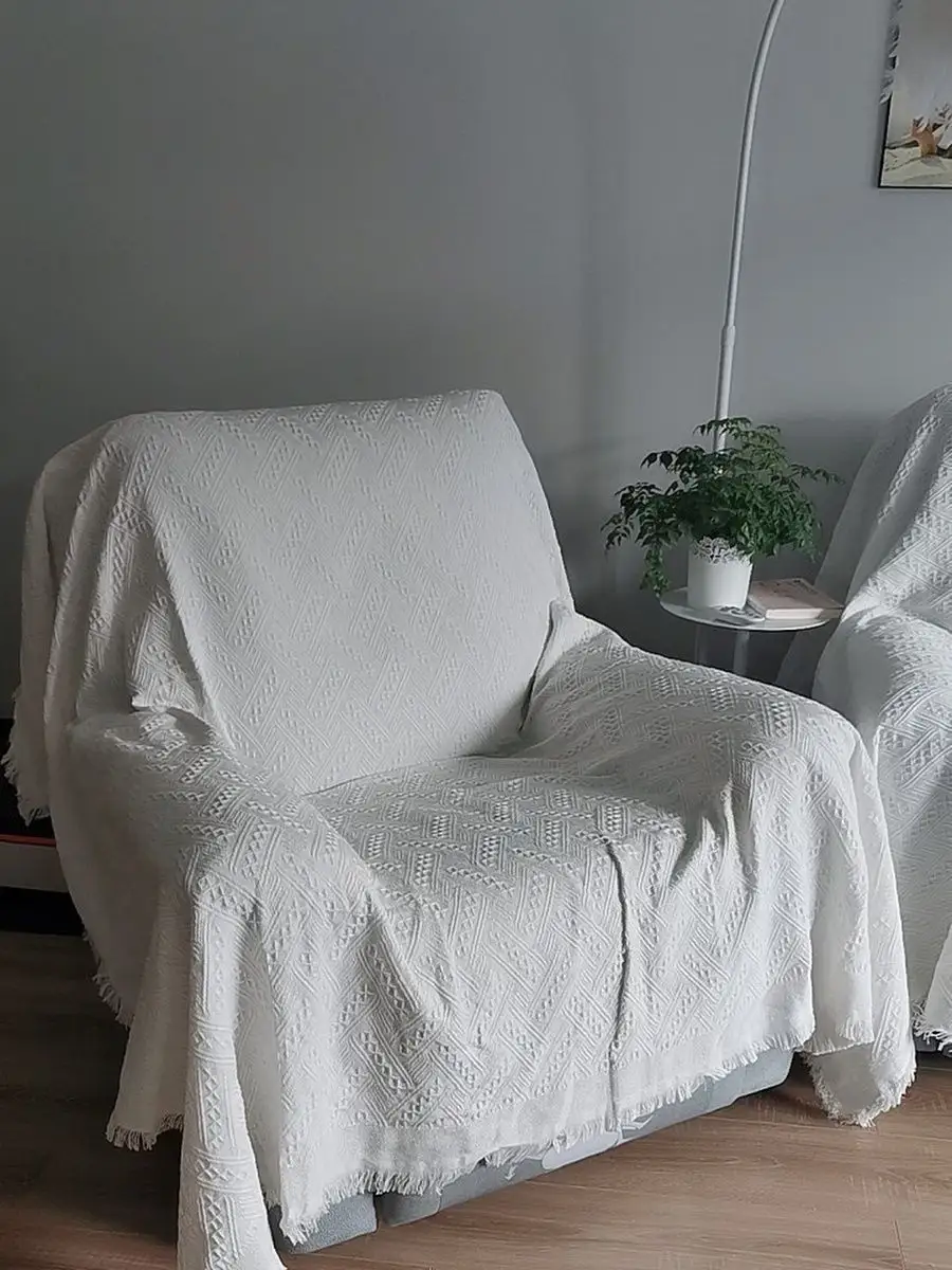 Плед вязаный на диван и кровать кресло 180x260 скандинавский, изображение 22
