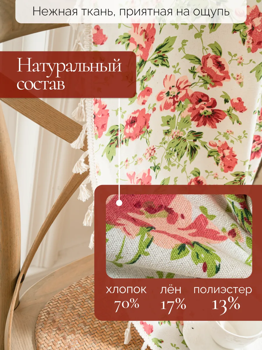 Штора короткая 150х180 на кухню канвас лен 1 штука плотная, изображение 3