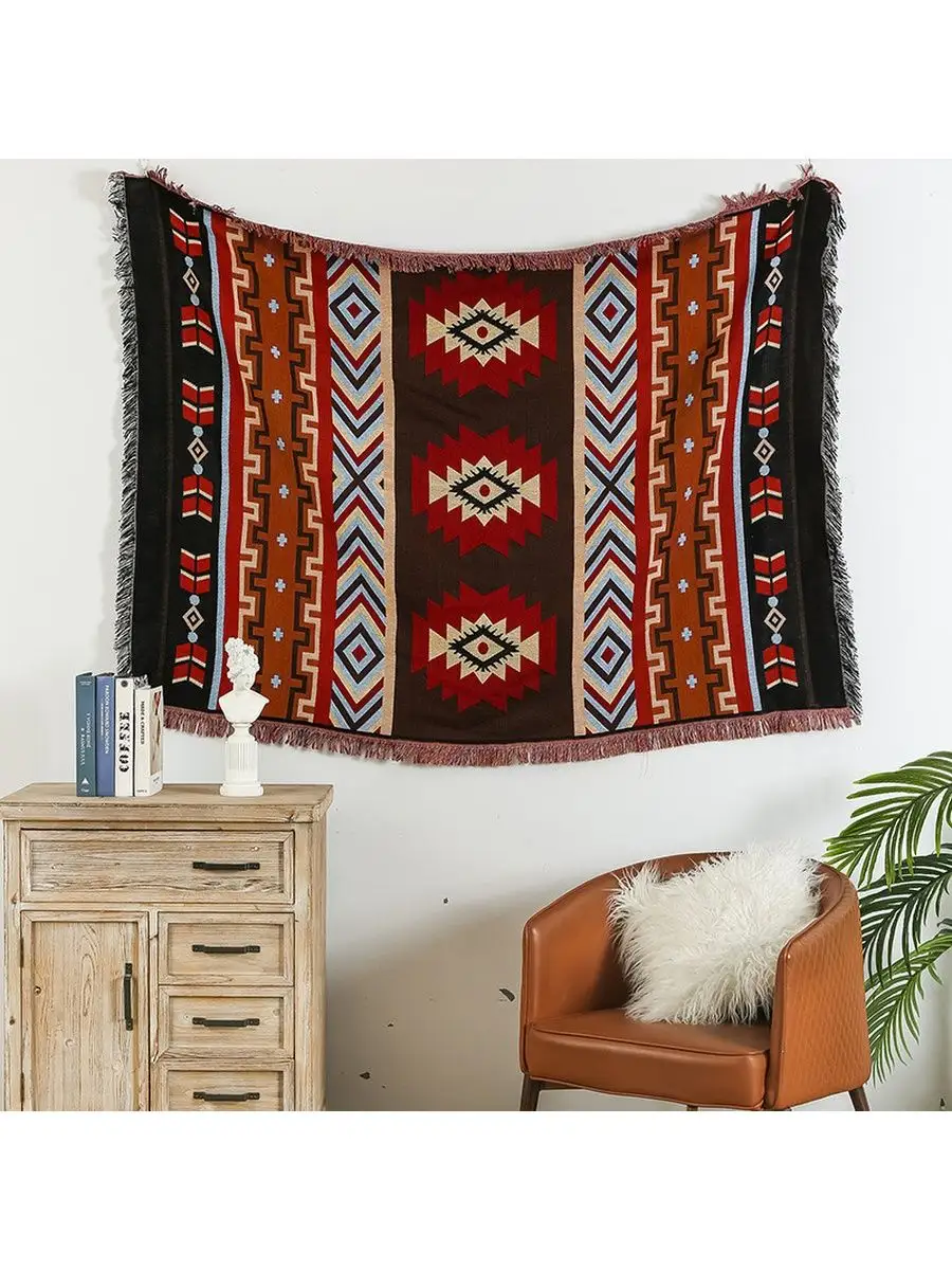 Плед вязаный на диван и кровать кресло 180x230 новогодний, изображение 9