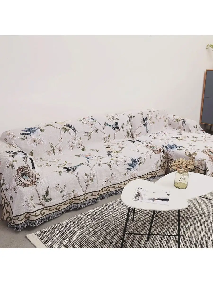 Плед вязаный на диван и кровать кресло 180x340 скандинавский, изображение 21