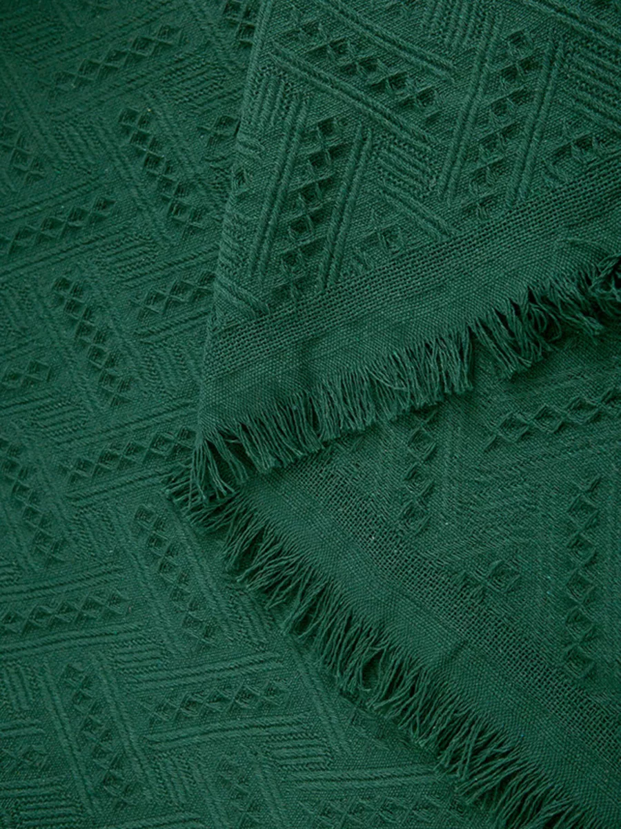 Плед сканди вязаный на диван кровать 180x260 зеленый, изображение 16