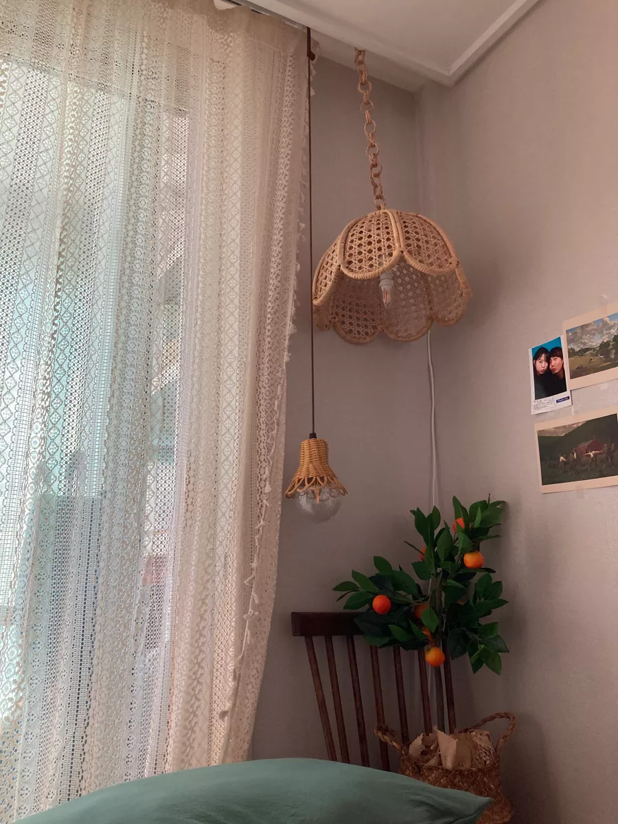 Тюль вуаль 150х280 готовая бежевая под лен с кисточками бохо, изображение 17