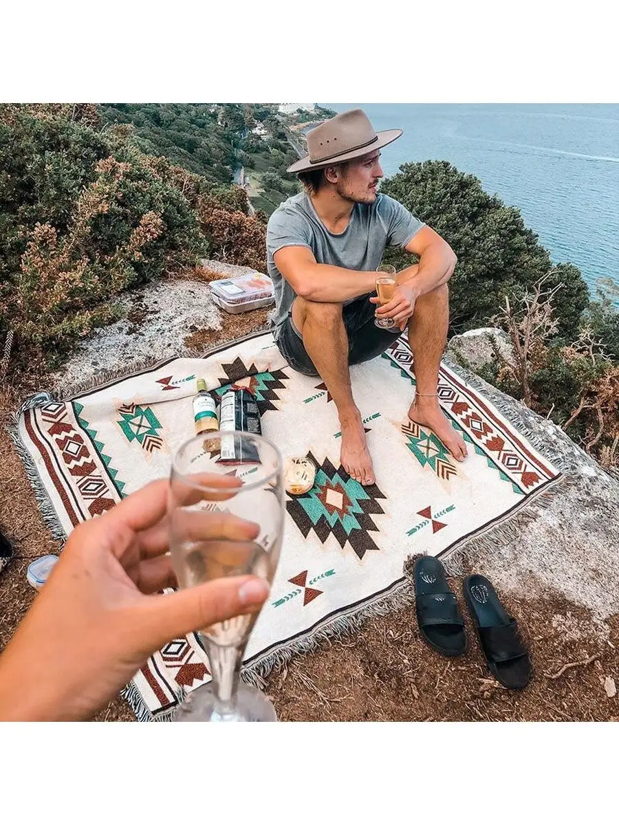 Плед вязаный на диван и кровать кресло 180x230 скандинавский, изображение 22