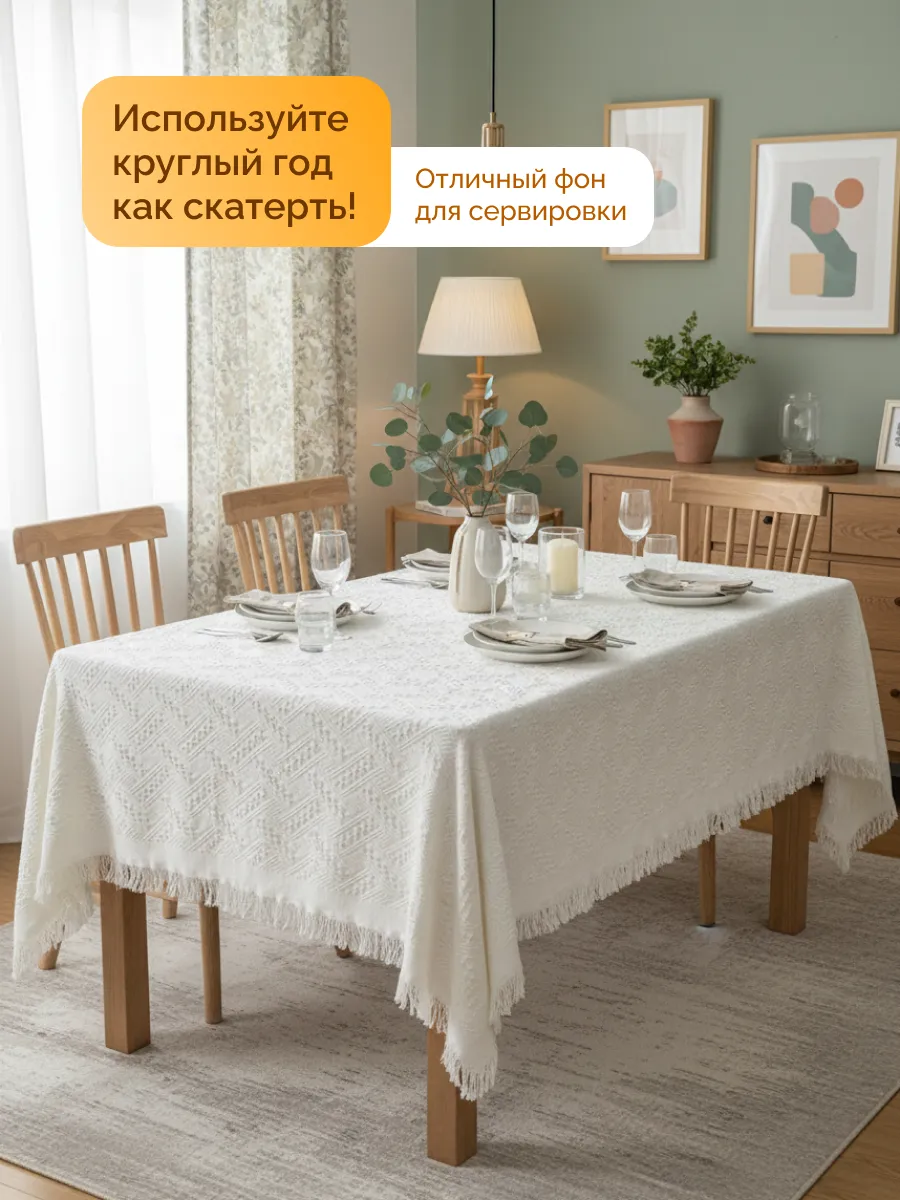 Плед вязаный на диван и кровать кресло 180x260 скандинавский, изображение 6