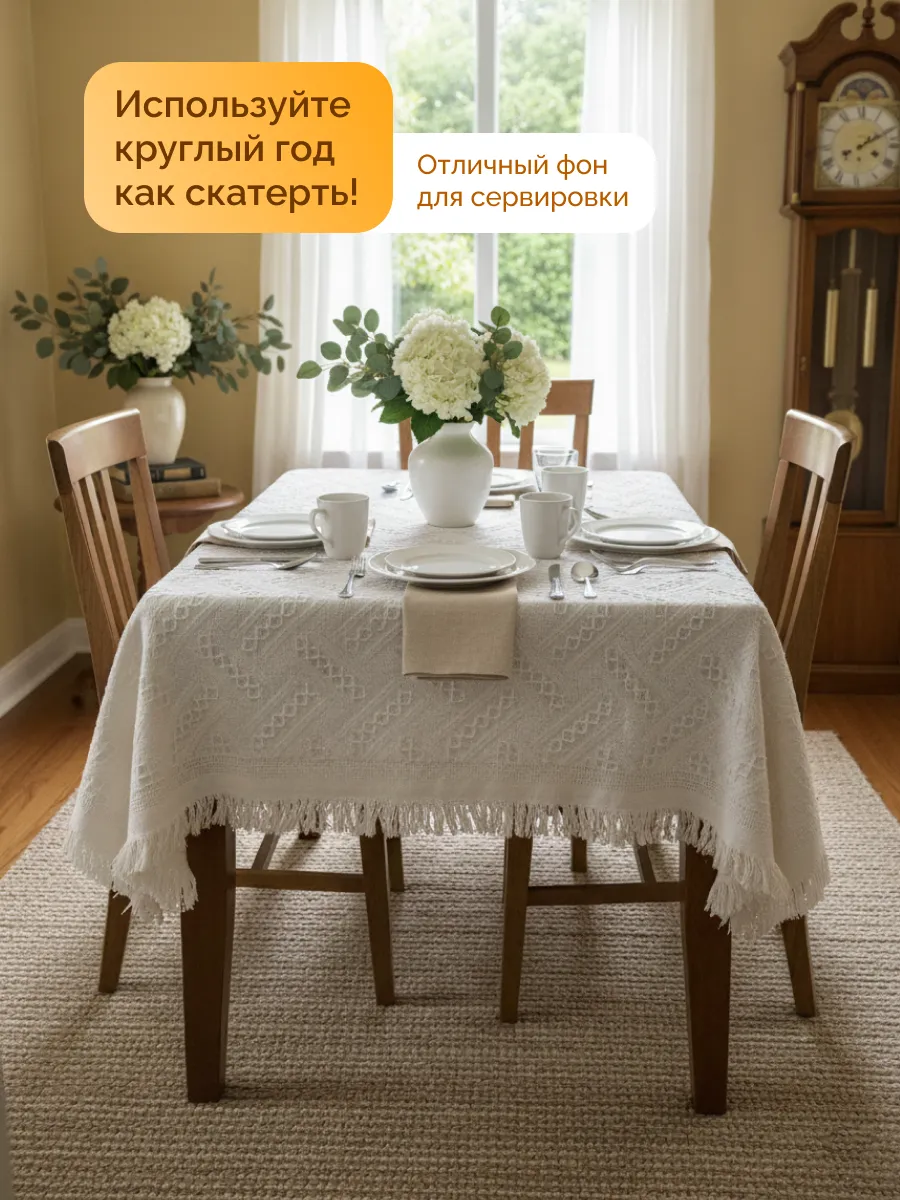 Плед вязаный на диван и кровать кресло 130x180 скандинавский, изображение 5