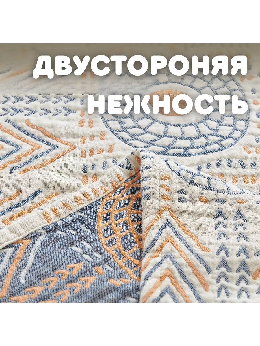 Плед вязаный на диван и кровать кресло 200x230 скандинавский, изображение 2