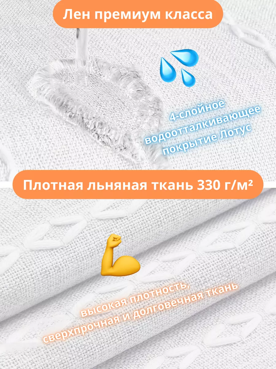 Тканевая водоотталкивающая штора для ванной 180х200 см, изображение 4