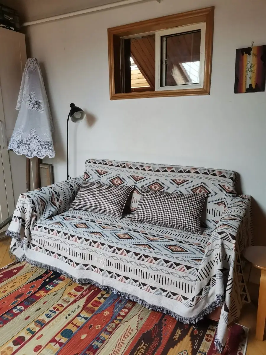 Плед вязаный на диван и кровать кресло 180x230 скандинавский, изображение 24
