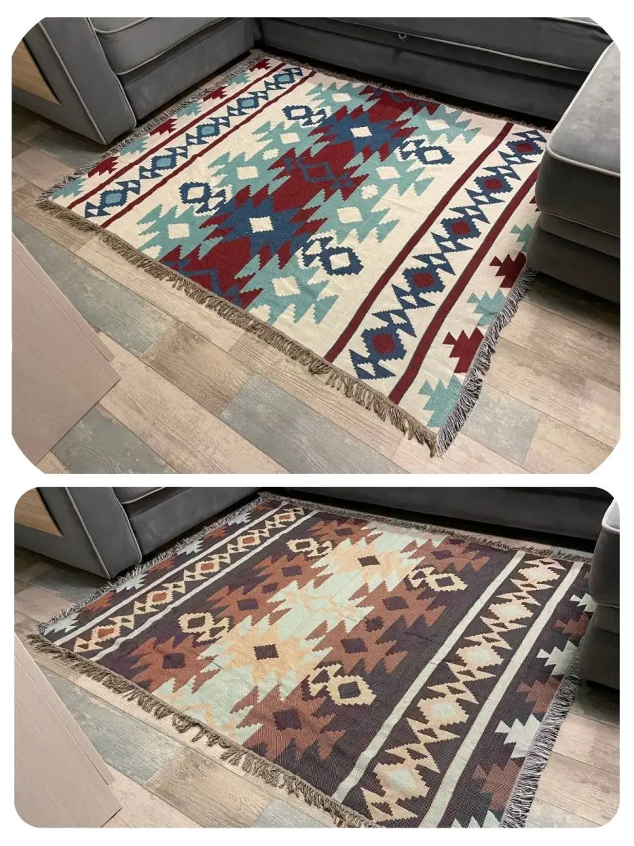 Плед вязаный на диван и кровать кресло 180x230 скандинавский, изображение 9