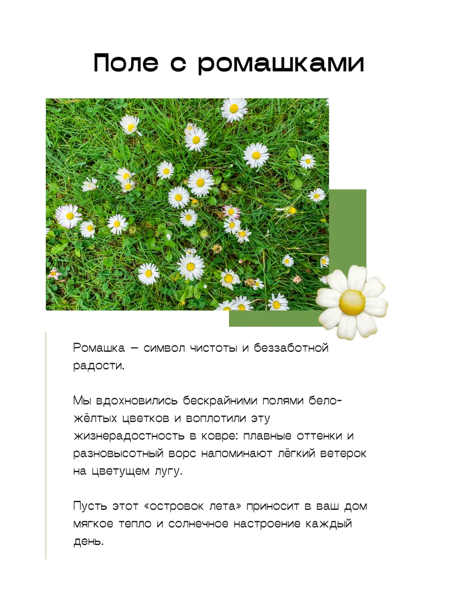 Ковер с длинным ворсом 50х120 ромашки, изображение 10