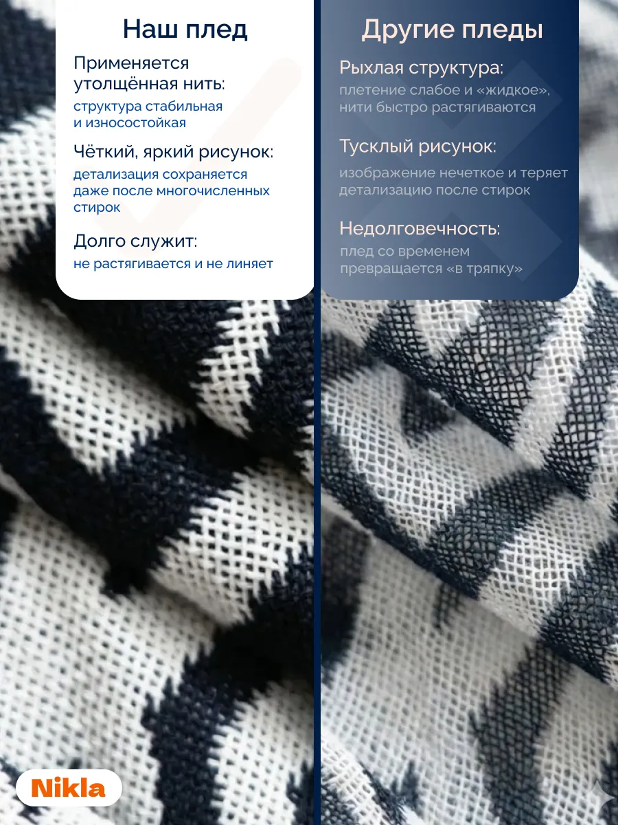 Плед вязаный на диван и кровать кресло 180x230 скандинавский, изображение 14