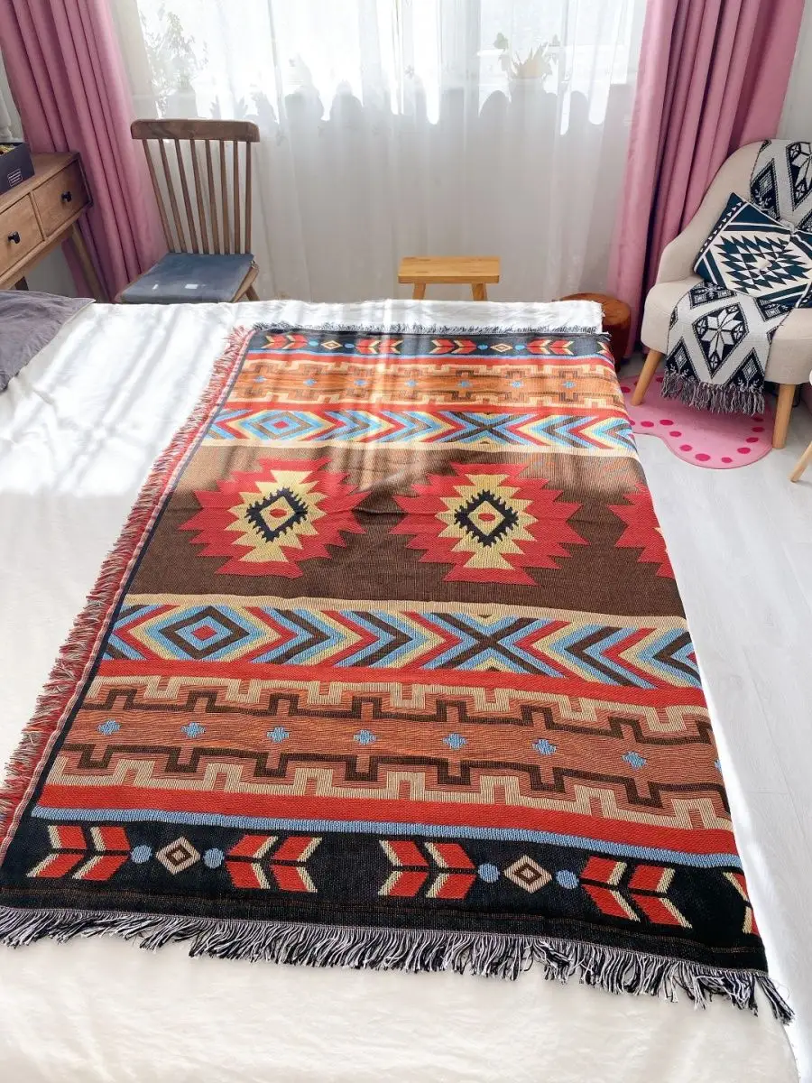 Плед вязаный на диван и кровать кресло 180x230 новогодний, изображение 4